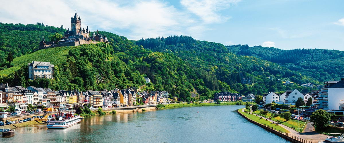 A view down the Moselle towards Cochem, Germany